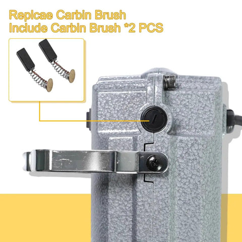 Hella Reliable 1000W Flex Shaft Rotary Tool With Easy Grip Foot Pedal And Stepless Variable Speed Up To 30000 RPM showing carbon brushes.