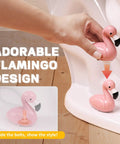 Pink Flamingo Toilet Bolt Covers Set With 2 Ceramic Flamingo Caps And 4 Universal Toilet Screw Cover Caps Totally Fun Bathroom Decor And Gift Idea Great For Home Renovations And Modern Bathrooms installed on a toilet