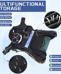 Hydration Chest Vest With 2L Water Bladder, showing multifunctional storage for mobile, power bank, charging line, breathable comfort.