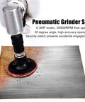High Octane Right Angle Air Die Grinder With 20000 RPM Speed Built In Regulator And Tungsten Steel Motor For Heavy Duty Grinding Polishing Deburring Fits 1/4 And 1/8 Chucks Badass Power For Garage Shop Vibes grinding metal with pneumatic grinder at a 90-degree angle