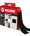 Robust Heavy Duty Mounting Tape Industrial Strength Double Sided Hook And Loop Roll Black packaging designed for home improvement.