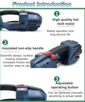 Kick Butt On Pallet Jobs With This Heavy Duty Semi Automatic Strapping Machine For Pp Pet Cartons Using A 4000Mah Battery And Smart Tension That Heat Welds Bands Super Smooth And Zero Hassle, showing insulated handle and operating buttons.