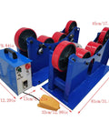 Beefed Up Pipe Rotary Welding Positioner With Digital Speed Control For Auto Welding Equipment And Tank Turning Supports 2.75 To 47.24 Inch Pipes 6600 Lb Capacity Heavy Duty Rollers, blue rollers with foot pedal and control box