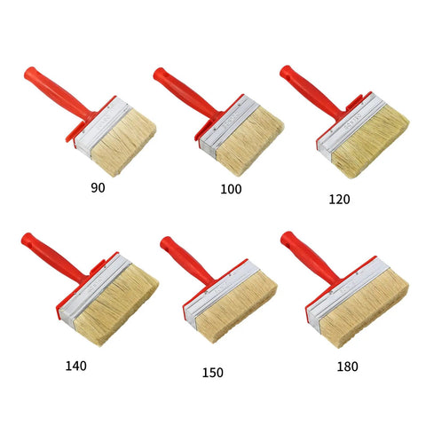 4-Piece Stain Applicators Set With Natural Bristles For Decks, Terraces And Furniture Coatings, Rustproof Ferrules