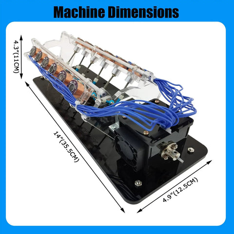 12 Coil Version Motor Model V Shaped Electromagnet Engine DIY Tool For Educational Science Experiments Kit dimensions view