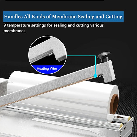 Adjustable Heat Sealing Machine For Bags And Pouches 530W showing heating wire and temperature control for sealing membranes.