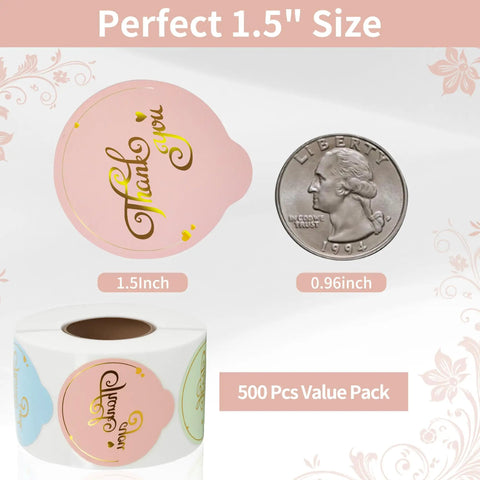 Hot Air Balloon Thank You Stickers For Small Business 500 Self Adhesive Waterproof Envelope Seals Durable Packaging Stickers To Boost Customer Loyalty And Encourage Repeat Buys Eye Catching Shape 1.5-inch size