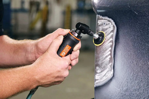 Right Angle Die Grinder 0.5 HP Pneumatic, 14,000 RPM, 1/4 Inch 3-Piece Collet used for sanding in tight corner