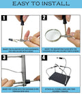 Step-by-step assembly of Helping Hands Soldering Station With Magnifying Glass 2.5X, 4 Flexible Arms PCB Holder Magnifier.