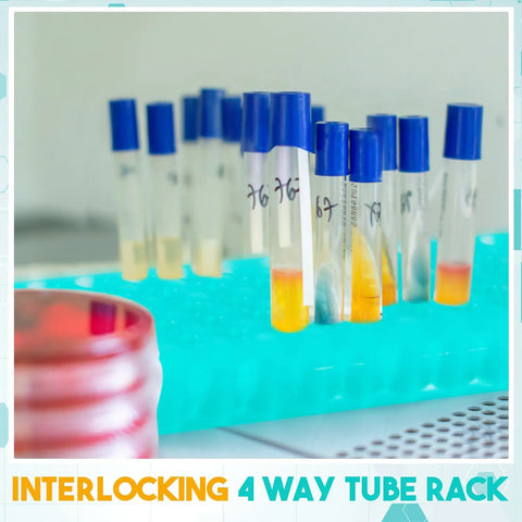 10 Pack Multi Color Microcentrifuge Tube Racks, 60 Hole Each, Double Panel Polypropylene Test Holder For 0.5 To 2 Ml Tubes