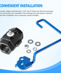 Right Hand Ball Valve One And One Quarter Inch With Nine Inch Hook Lever Rod For Fryers SG14 SG14R SG18 SG18F SGM24 SG34 1824 SSH55 SSH75 And More Pro Grade Heavy Duty Nonlocking Design For Durable Commercial Kitchen Use installation kit