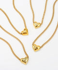 14k Gold Plated Initial V Necklace For Women And Men With Heart Pendant, Waterproof Stainless Steel, 45cm Chain Plus 5cm Extension