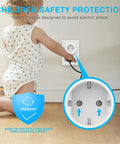 Childproof European To US Plug Adapter 1 Pack For Travel Ready Use Converts Type C E F Sockets To USA Power Europe To America Travel Converter