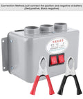 Kick The Winter Chill Fast With Compact 12V Car Heater 400W To 600W Dual Gear Switch with battery clamps and switches.