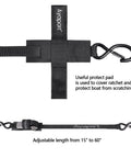 Stainless Steel Ratchet Boat Tie Down Straps For Trailer 5 Feet 2400 Lbs Break Strength Heavy Duty Transom Straps with hooks and protect pad