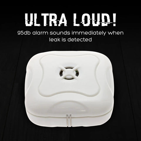 8 Pack Water Leak Detectors 95 Decibel Flood Alarm Sensor Kit featuring a compact white design with 95dB alarm visible.