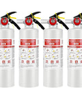 Set of 4 compact 2.5Lb ABC dry powder fire extinguishers featuring 1A 10B C rating and UL ANSI 299 certification.