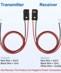 Two Pack IR Break Beam Sensor Kit With 5mm LEDs, Photoelectric Through Beam Switch, DIY Counting Module, 33cm Cable Length, 25cm To 100cm Sensing Range, Fast Response NPN Normally Open Output For DIY Automation, transmitter and receiver wiring