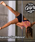 Pole dancer using Chalkless Grip Spray For Pole Dancing Aerial Silk And Court Sports Like Tennis And Pickleball Non Slip Overgrip