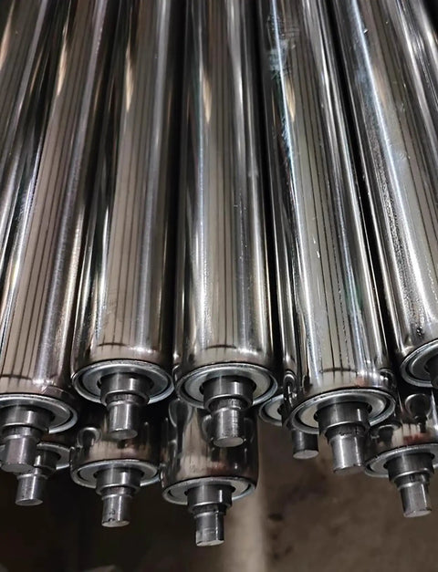 Heavy Duty 60cm Unpowered Roller Conveyor Belt With Jointable Discharge Slide For Rigs And Warehouses, Durable Stainless Steel Construction, MustHave Material Handling Solution For Bottled Goods Pallets And Plastic Drums. stainless steel rollers