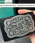 0.8mm Thick Aluminum Metal Cards For Laser Engraving, Black 86 X 54 Mm, 26 Pack, Premium Blank Card with Engraved Floral Design