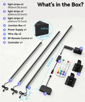 Galental RGB+IC Slat Wall Lights, Led Recessed Lighting, DIY Lights, 6 Pack components including light strips, remote, and junction box.