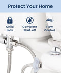 Bidet Shut-Off T-Adapter Valve For NEO Series Attachments 7/8 Inch By 7/8 Inch By 1/2 Inch Chrome Finish installed on toilet