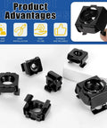 Heavy Duty Black Snap In Cage Nuts M4 Through M12 Carbon Steel Rack Mount Kit 84 Pieces showing multiple cage nuts on a white background.