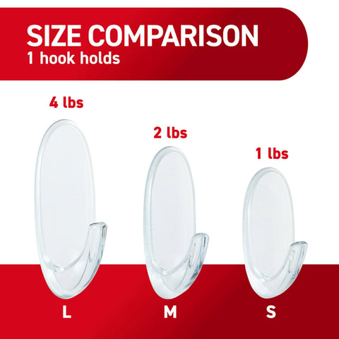 Clear Medium Wall Hooks Set With 7 Hooks And 12 Adhesive Strips For Damage Free Hanging Up To Two Pounds Easy No Holes Picture