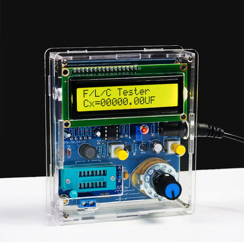 Ultimate Soldering Practice Kit With An All In One Capacitance And Frequency Meter showing display and components