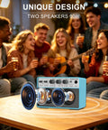 10W Portable Acoustic Guitar Amp With Dual One Quarter Inch Inputs For Guitar And Microphone, in a social gathering setting.