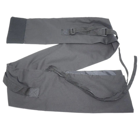 Black large sword carry bag with shoulder strap, thick canvas base, durable cloth exterior, fits swords up to 43 inches.
