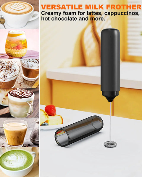 Rechargeable Milk Frother Wand With Cover Electric Drink Mixer With Stainless Steel Whisk Portable Handheld Frother for coffee