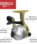 Gold Micro Trigger Spincast Fishing Reel Size 10 with Durable All Metal Gears Pre Spooled with Four Pound Cajun Line