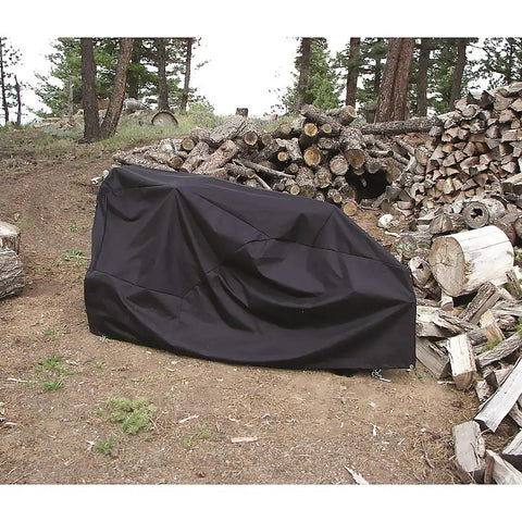 Heavy Duty Log Splitter Cover All Weather Waterproof Shield on log splitter in wooded area