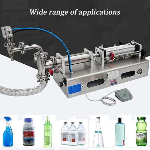Hassle Free Foot Pedal Pneumatic Bottle Filler Machine Stainless Steel Single Head Liquid Filler Auto Manual Control For Juices Wines And Water 300 To 2600 Ml Truly Smooth Operation, detailed view emphasizing versatility and applications.