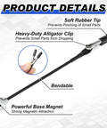 Magnetic Helping Hands Soldering Station With 12 Flexible Clips And Steel Storage Box detail showing bendable clip and base magnet.
