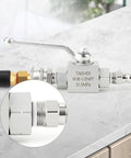 TAISHER 1/2 in NPT high-pressure hydraulic ball valve, carbon steel, lever-operated 2-way shut-off (side view).