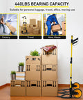 Amazon folding hand truck with aluminum frame, retractable handle, and yellow wheels for moving boxes/luggage