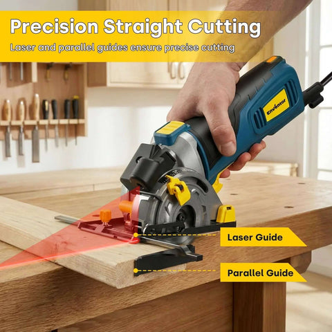 Enventor mini circular saw with laser guide, corded.