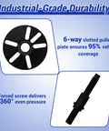 6-way slotted puller plate and forced screw for 59 Piece Harmonic Balancer Puller And Installer Kit For Crankshaft Pulleys And Steering Wheels Flywheel Remover With Metric And SAE Bolts Bearing Plate Washers And More All In One Compatible With Buick Regal Lacrosse GL8