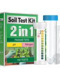 2 In 1 Soil Test Kit For pH And Nitrogen With 150 Strips, Fast Easy To Use pH Range 3.5 To 9, DIY Friendly Kit packaging and contents