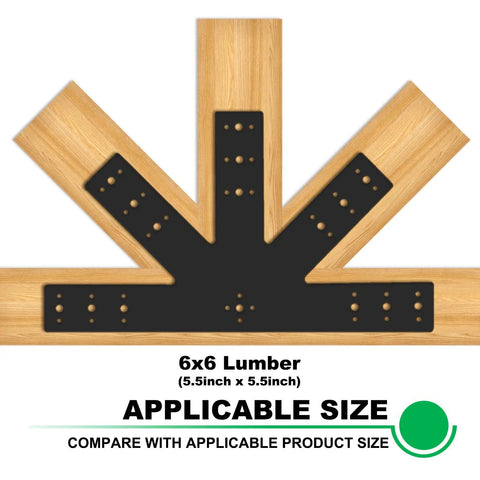 Two Pack Gable Plate For Pergola Truss Roof Connector 24 By 13 And A Half Inch Tough As Nails Heavy Duty Steel Bracket With Powder Coating Weather Resistant Black 12 Pitch Durable Roof Support Plate