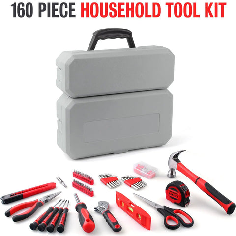160-Piece All-Purpose Tool Set In A Delicate Toolbox For Everyday Home Repairs, DIY Projects, Garage And Office