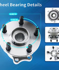 Rear Wheel Bearing And Hub Assembly Replacement 512518 Fits Crosstrek Impreza Forester And XV Crosstrek With ABS And Five Lug Pattern Drop In Replacement Hub Unit For Smooth Handling And Quiet Ride, showing details and dimensions.