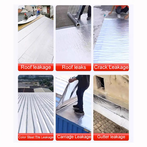Top Shelf Waterproof Aluminum Foil Tape Built Tough For Fast Camper And RV Roof Fixes With Grip Tight Self Adhesive Asphalt Roll applied to seal roof leaks.
