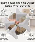 Soft Silicone Corner Protectors With Self Adhesive Edge Covers for tables showing durable material and safety application.