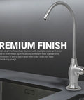 Curved Brushed Nickel Airgap RO Faucet With Three Connection Ports And NSF Certified Reverse Osmosis Drinking Water Dispenser featuring a premium finish.
