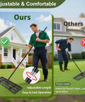 Heavy Duty Lawn Leveling Rake with Dual Sided Serrated Edge and Smooth Plate and Adjustable Handle for Quick Yard Repair