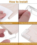 How to install Heavy Duty L Shaped Corner Guards For Tables And Furniture, 16 Pack Soft PVC Edge Bumpers In Black.